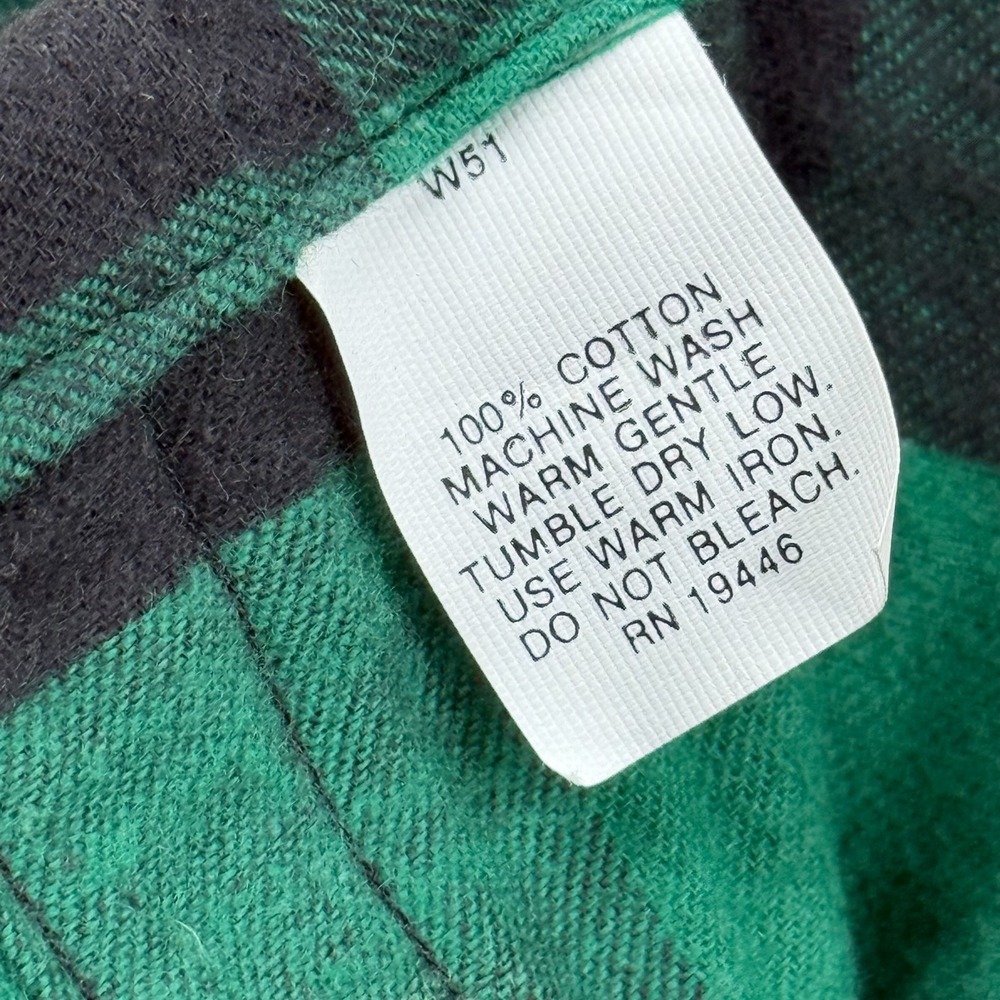 NWT VTG Brooks Brothers Green Black Buffalo Plaid Flannel Button Shirt Size M - Picture 5 of 11